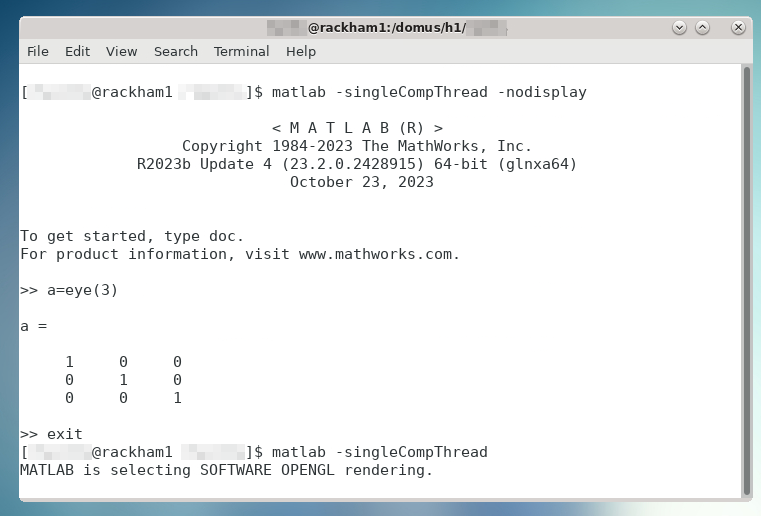 MATLAB GUI, Rackham
