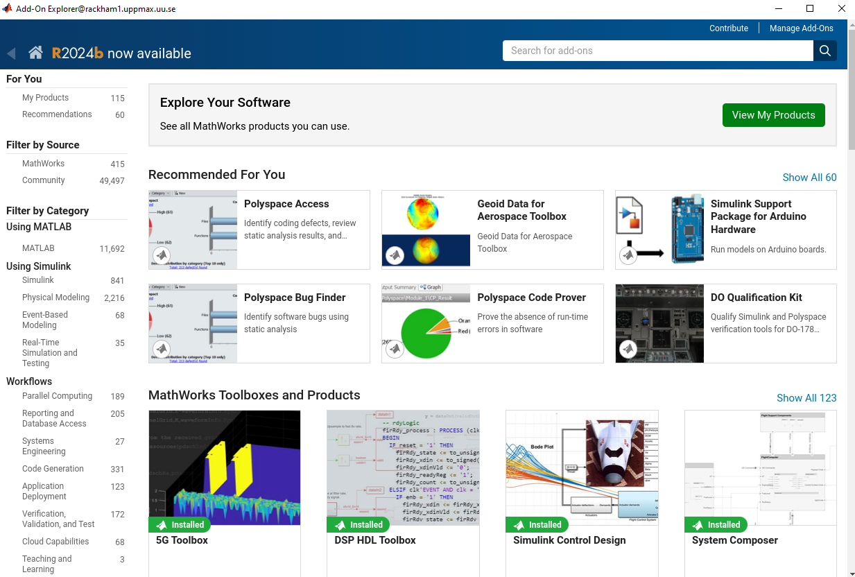 Add-on explorer
