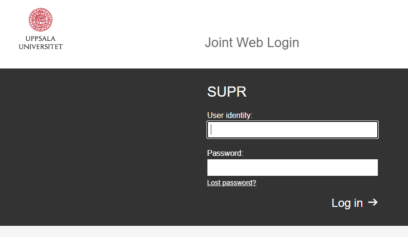 SUPR login