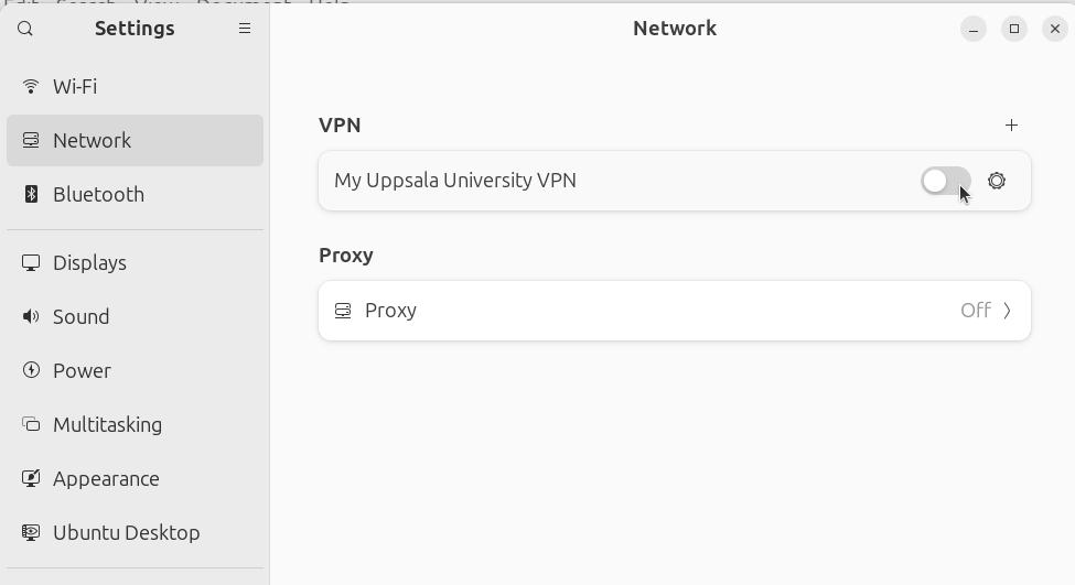 Click on the slider right of our UU VPN