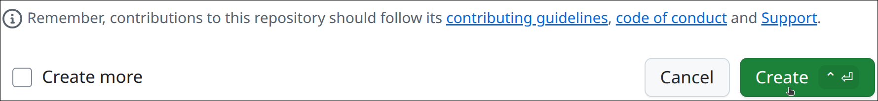 Click on 'Create'