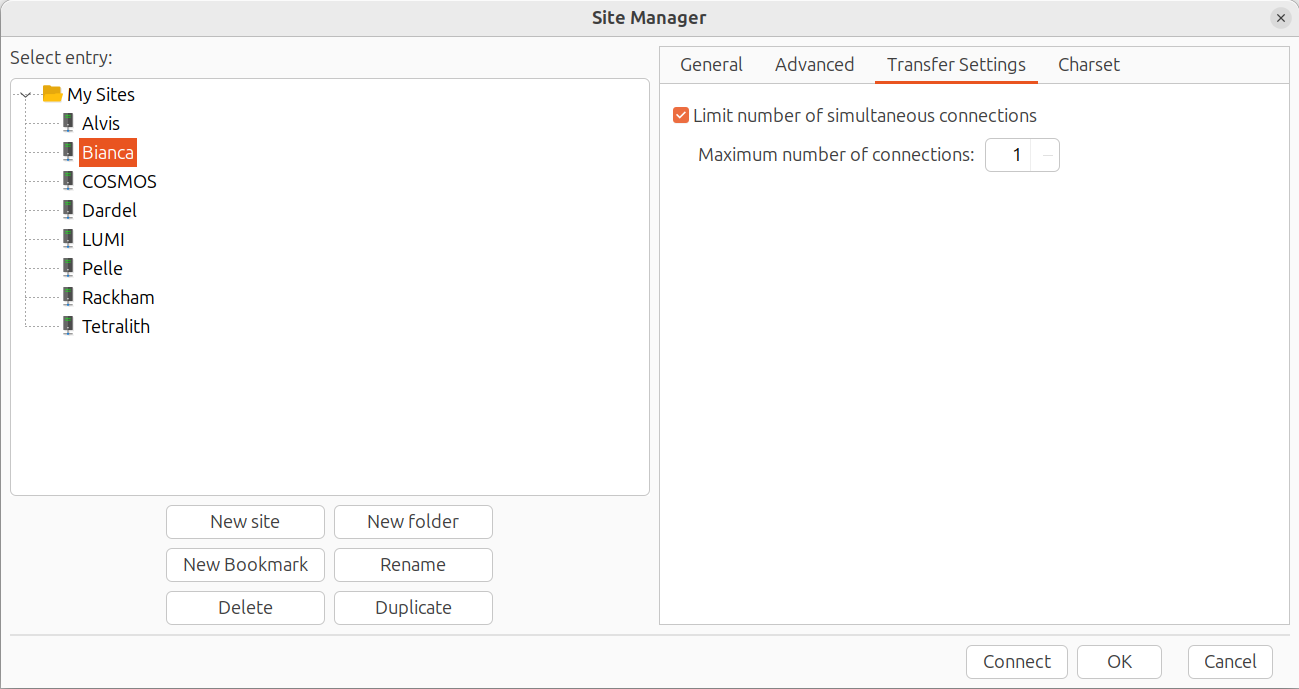Limit the number of simultaneous connections' to one