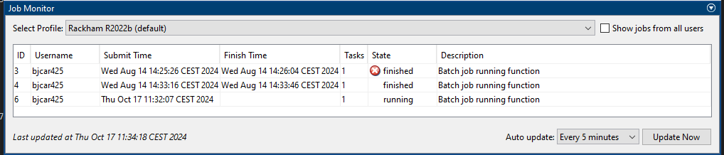 matlab job monitor