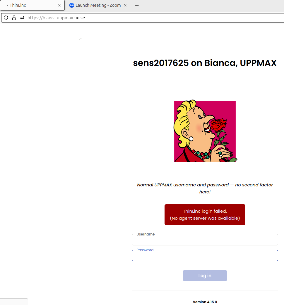 ThinLinc error: no agent server available