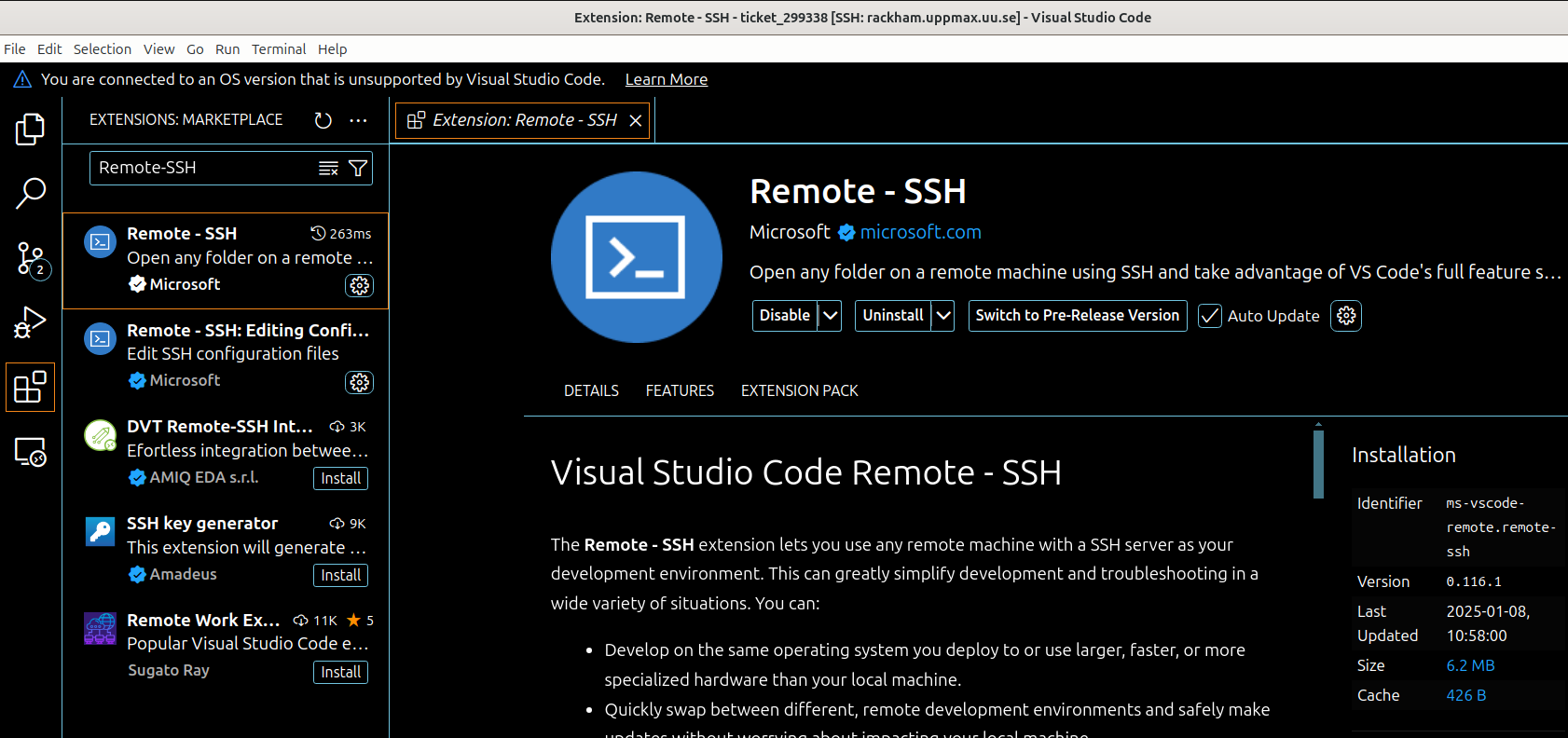 Install the VSCode 'Remote-SSH' plugin