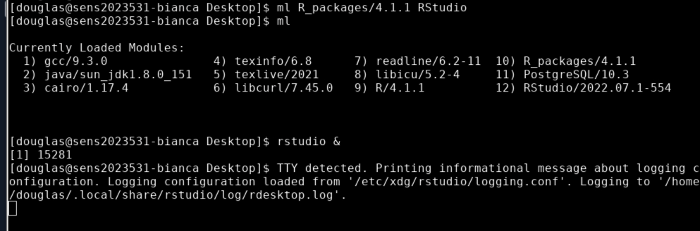 ThinLinc load R_packages RStudio