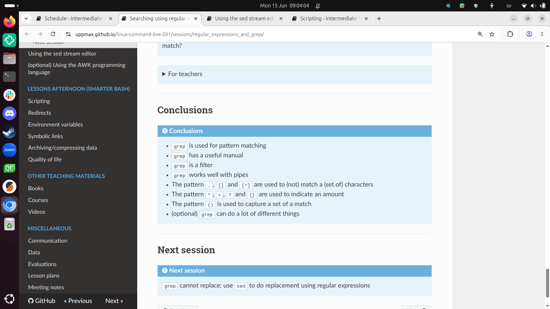 grep conclusions
