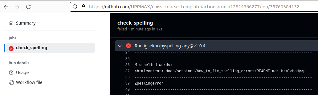 A spelling errors that is a spelling error