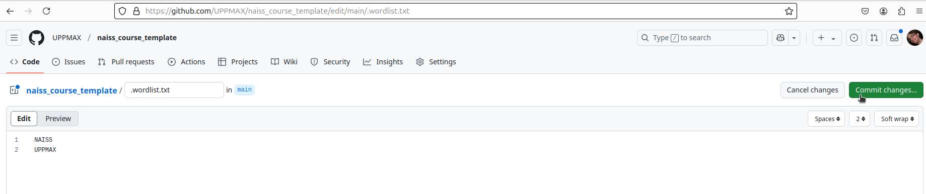 Click 'Commit'