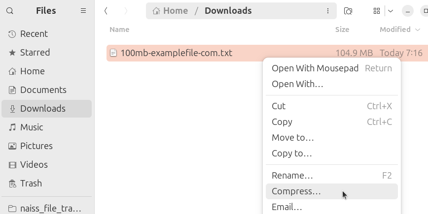 Click 'Compress file'
