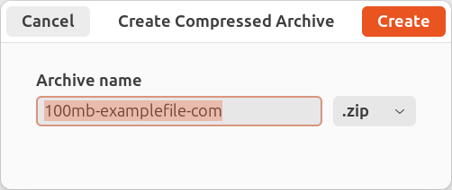 Select the zip format