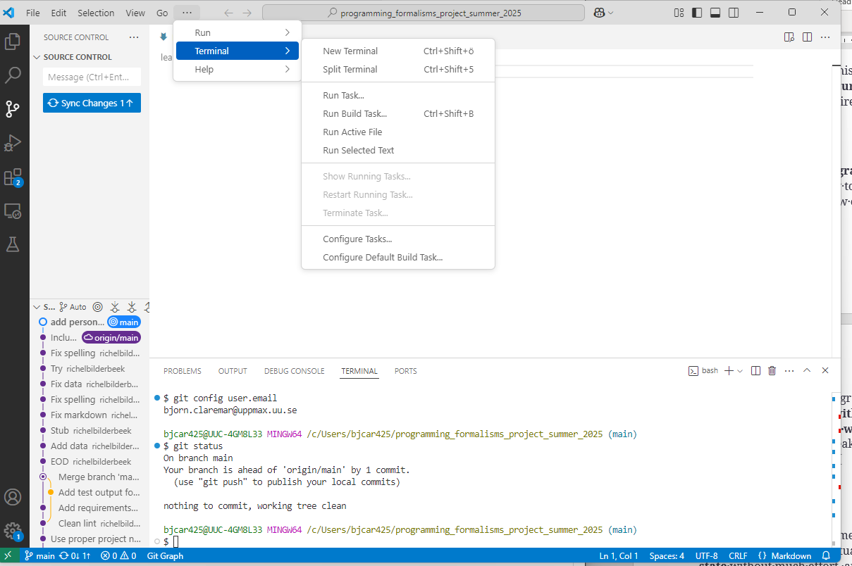 VS Code terminal