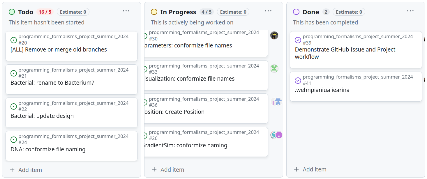 A well-used kanban board