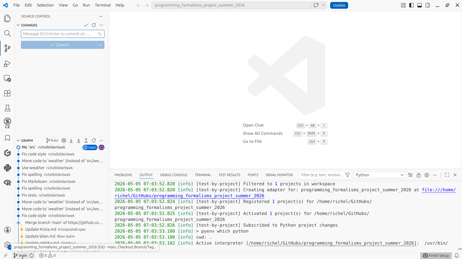 Click on the place to select a branch