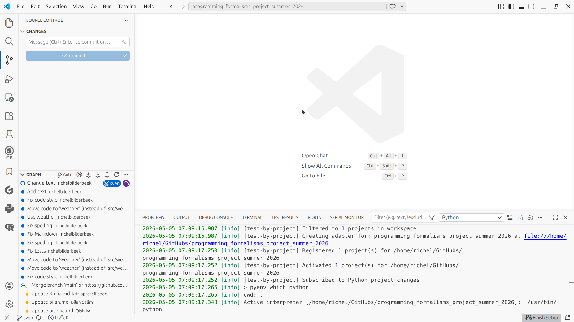 VS Code is on the sven branch