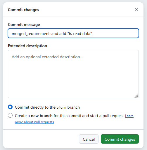 Commit_add data requirements
