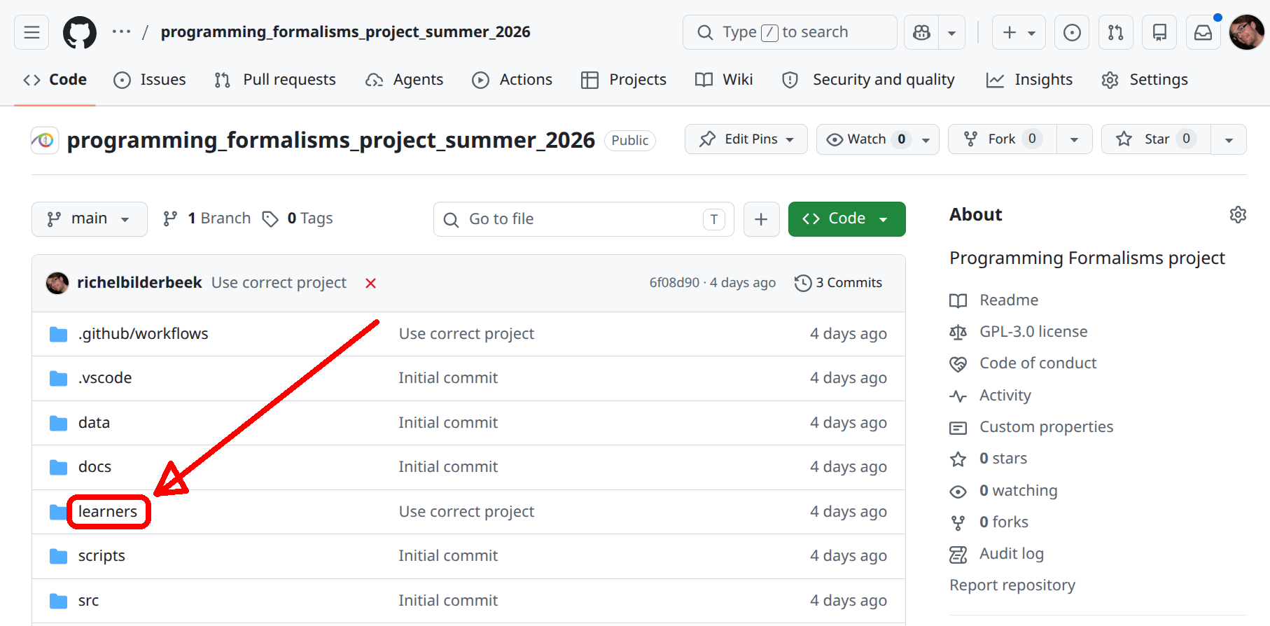Click on the text learners