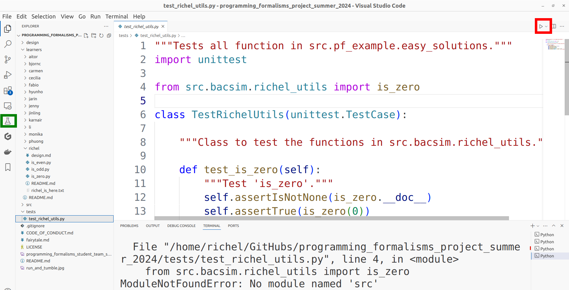The error you get from running this script